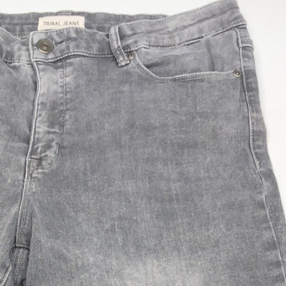 PREMIUM TRIBAL GRAY AUDREY MID-RISE STRAIGHT JEANS 12/31x29 ⭐️ - Picture 8 of 14